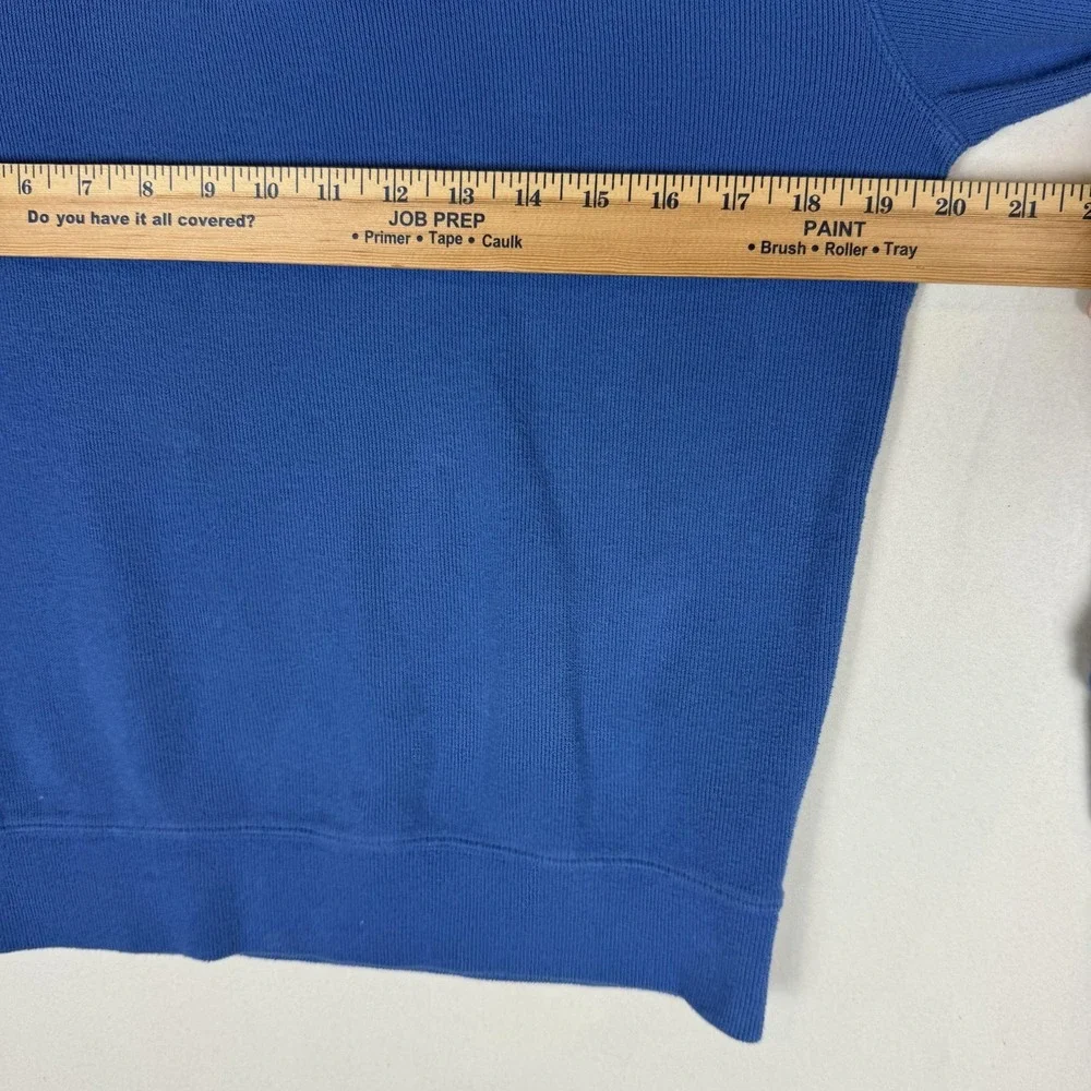 Lands' End Sweater Mens Small Blue 1/4 Zip Mock Neck Knit Pullover‎ Cotton Blend